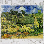 Thatched Cottages, Cordeville by Vincent van Gogh Jigsaw Puzzle<br><div class="desc">Thatched Cottages at Cordeville by Vincent van Gogh is a vintage fine art post impressionism architectural painting featuring a row of thatched roof houses in a local village with a beautiful white swan or goose type bird. About the artist: Vincent Willem van Gogh was a Post Impressionist painter whose work...</div>