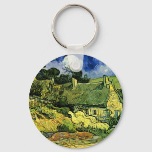 Thatched Cottages, Cordeville by Vincent van Gogh Key Ring