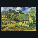 Thatched Cottages, Cordeville by Vincent van Gogh Placemat<br><div class="desc">Thatched Cottages at Cordeville by Vincent van Gogh is a vintage fine art post impressionism architectural painting featuring a row of thatched roof houses in a local village with a beautiful white swan or goose type bird. About the artist: Vincent Willem van Gogh was a Post Impressionist painter whose work...</div>