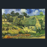 Thatched Cottages, Cordeville by Vincent van Gogh Placemat<br><div class="desc">Thatched Cottages at Cordeville by Vincent van Gogh is a vintage fine art post impressionism architectural painting featuring a row of thatched roof houses in a local village with a beautiful white swan or goose type bird. About the artist: Vincent Willem van Gogh was a Post Impressionist painter whose work...</div>