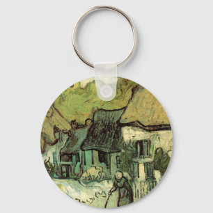 Thatched Cottages in Jorgus by Vincent van Gogh Key Ring