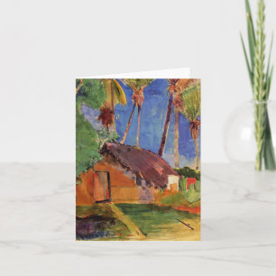 'Thatched Hut Under Palms' - Paul Gauguin Card