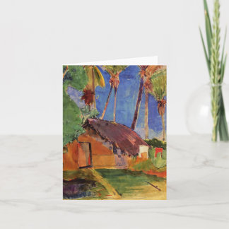 'Thatched Hut Under Palms' - Paul Gauguin Card