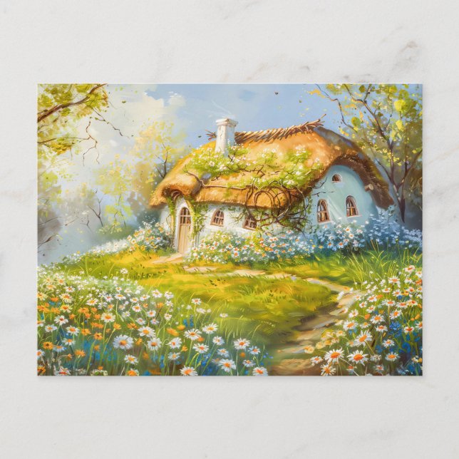 Thatched Roof Cottage by Daisy Meadow Postcard (Front)