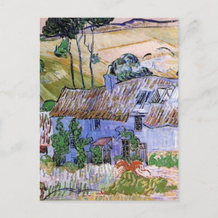 Thatched Roof Cottages by Hill by Vincent van Gogh Postcard