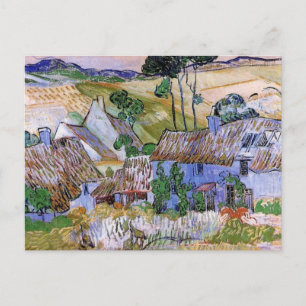 Thatched Roof Cottages by Hill by Vincent van Gogh Postcard