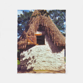 Thatched Roof Hut Fleece Blanket