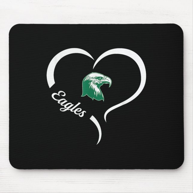 Thatcher Eagles Logo Half Heart Slogan Hs  Mouse Mat (Front)