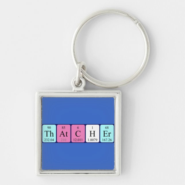 Thatcher periodic table name keyring (Front)