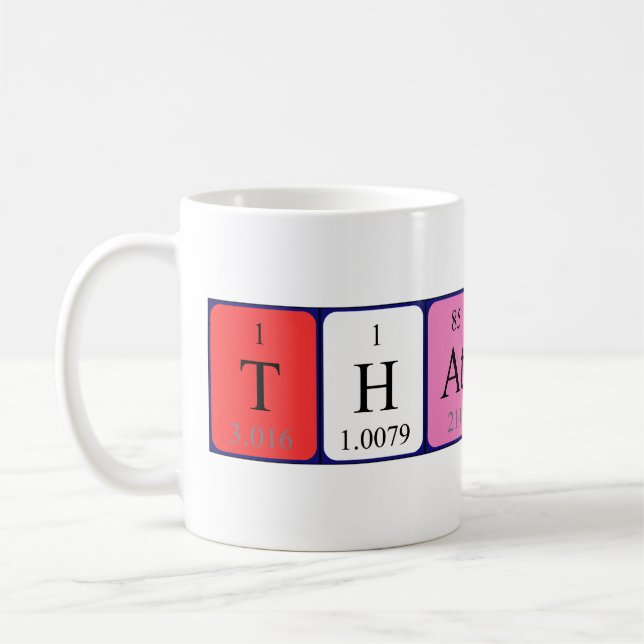 Thatcher periodic table name mug (Left)