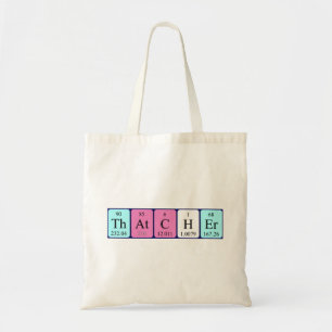 Thatcher periodic table name tote bag