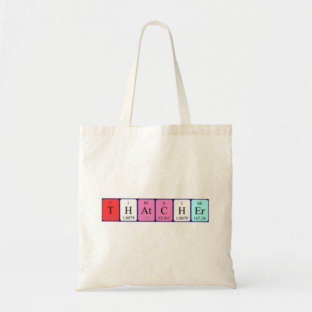 Thatcher periodic table name tote bag (Front)