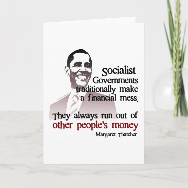 Thatcher socialist quote card (Front)