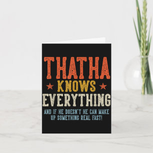 Thatha knows everything father's day retro vintage card