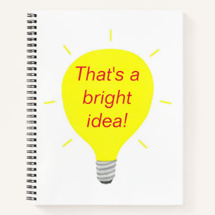 That's a bright idea, yellow light bulb notebooks