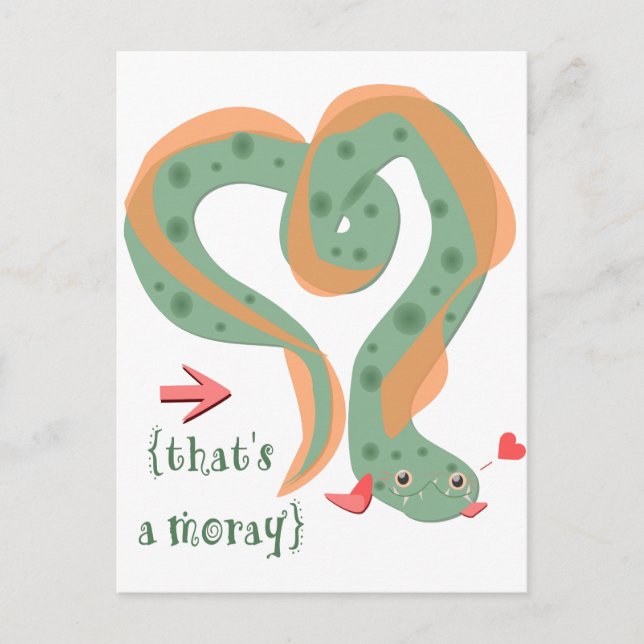 "That's A Moray" Love Pun Eel Postcard (Front)