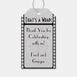 "That's a Wrap" film strip favour tag