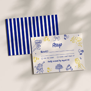 That's Amore! Blue & Yellow Italian RSVP Enclosure Card