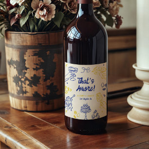 That's Amore! Blue & Yellow Wine Label