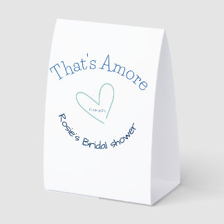 THATS AMORE BRIDAL SHOWER BLUE HEART NAME DATE SIM