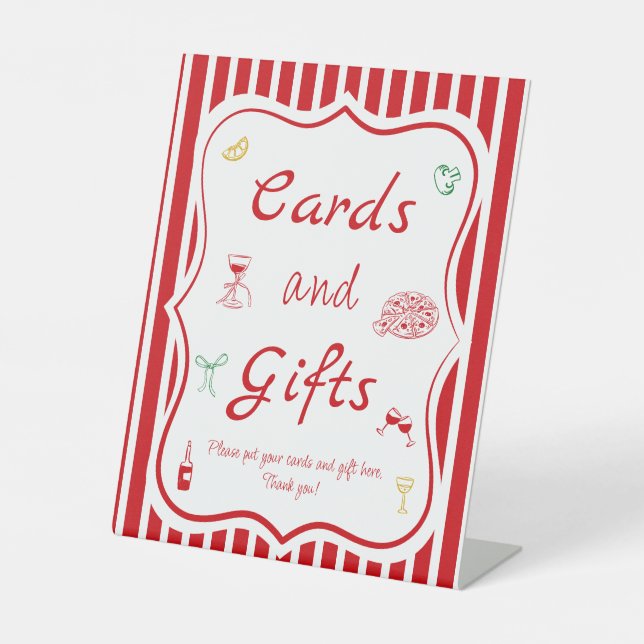 That's Amore Bridal Shower Cards & Gifts  Pedestal Sign (Front)