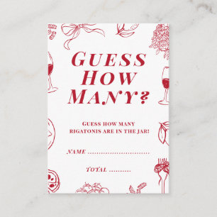 That's Amore Bridal Shower Guess how many Game  Enclosure Card