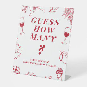 That's Amore Bridal Shower Guess how many Game  Pedestal Sign