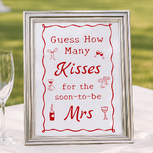 That's Amore Bridal Shower Guess How Many Kisses Poster