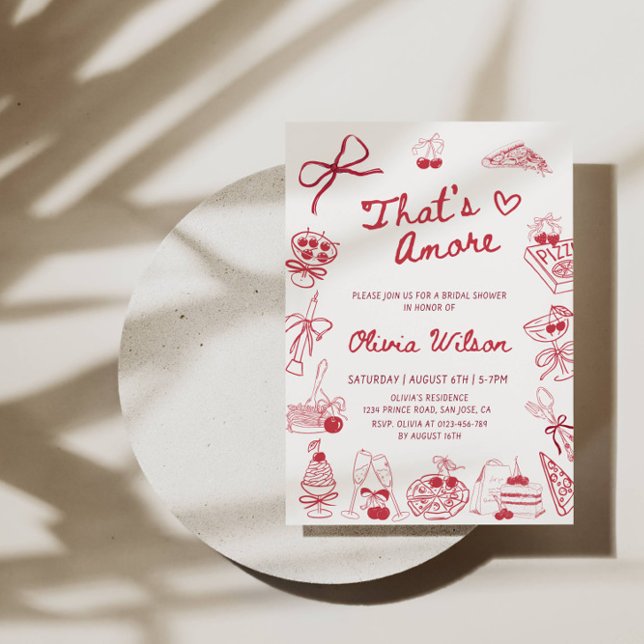 That's Amore Bridal Shower - Italian Banquet Table Invitation (Creator Uploaded)