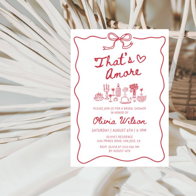 That's Amore Bridal Shower - Italian Banquet Table Invitation (Creator Uploaded)