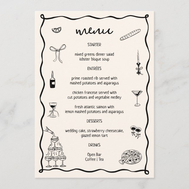 That's Amore Bridal Shower Menu (Front)