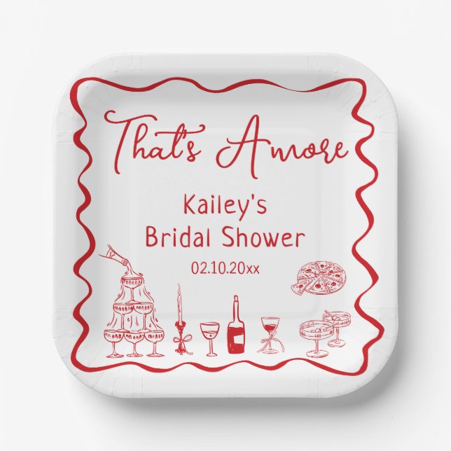  That's Amore Bridal Shower  Paper Plate (Front)