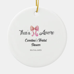 that's amore bridal shower pink retro bow boho nam ceramic tree decoration