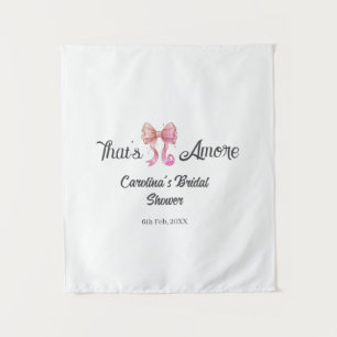 that's amore bridal shower pink retro bow boho nam tapestry
