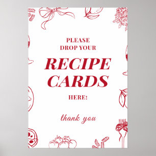 That's Amore Bridal Shower recipe card sign
