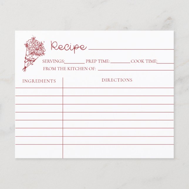 That's Amore Bridal Shower Recipe Cards (Front)
