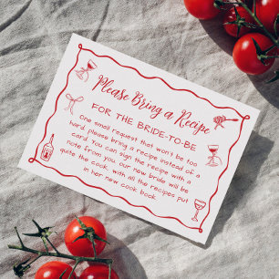 That's Amore Bridal Shower Recipe Request Enclosure Card
