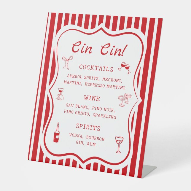 That's Amore Bridal Shower Wedding Bar Pedestal Sign (Front)