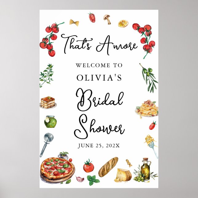 That's amore Bridal Shower welcome sign (Front)