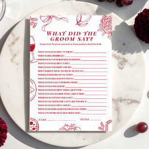 That's Amore Bridal Shower What did the Groom Say Card