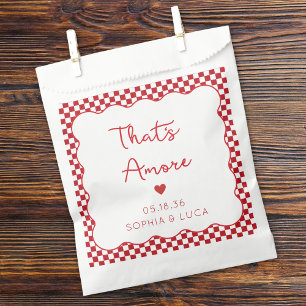 "That's Amore" Chic Red Chequered Italian Wedding Favour Bags