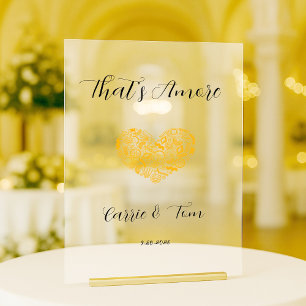 That's Amore Couple Wedding Shower Welcome Sign