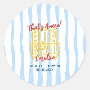That's amore doodle whimsical bridal shower classic round sticker