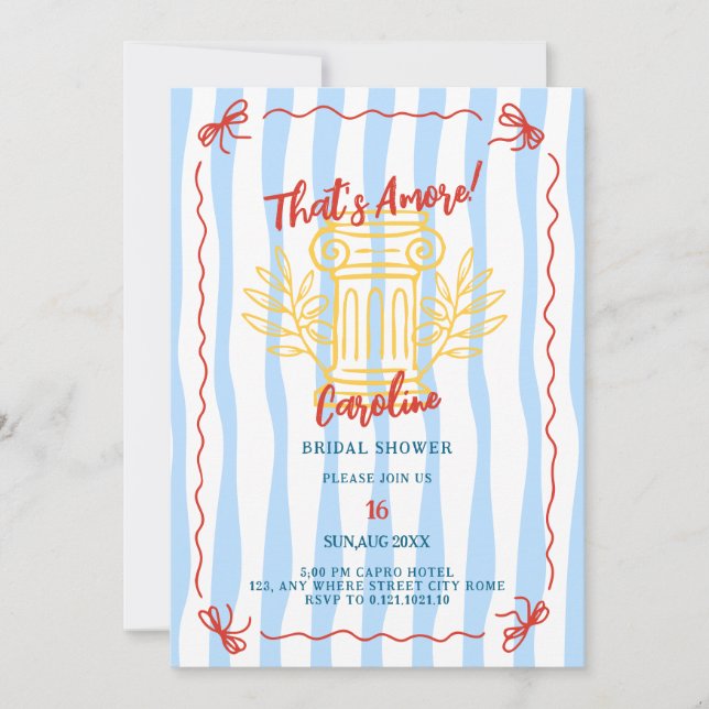 That's amore doodle whimsical bridal shower  invitation (Front)