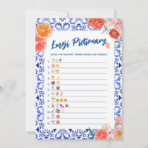 Thats amore emoji pictionary bridal shower game invitation