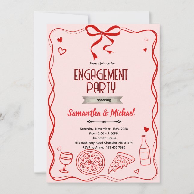 That's Amore engagement party invitation (Front)