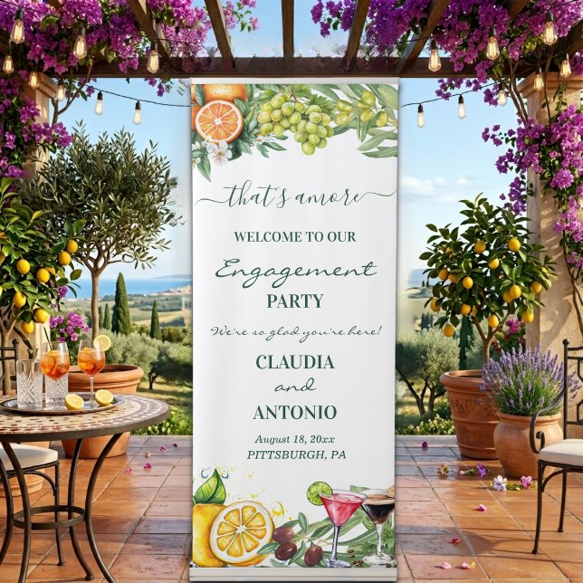 That's Amore Engagement Party Welcome Retractable Banner (Creator Uploaded)
