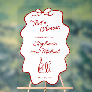 That's Amore Engagement Red Doodle Frame XL Acrylic Sign