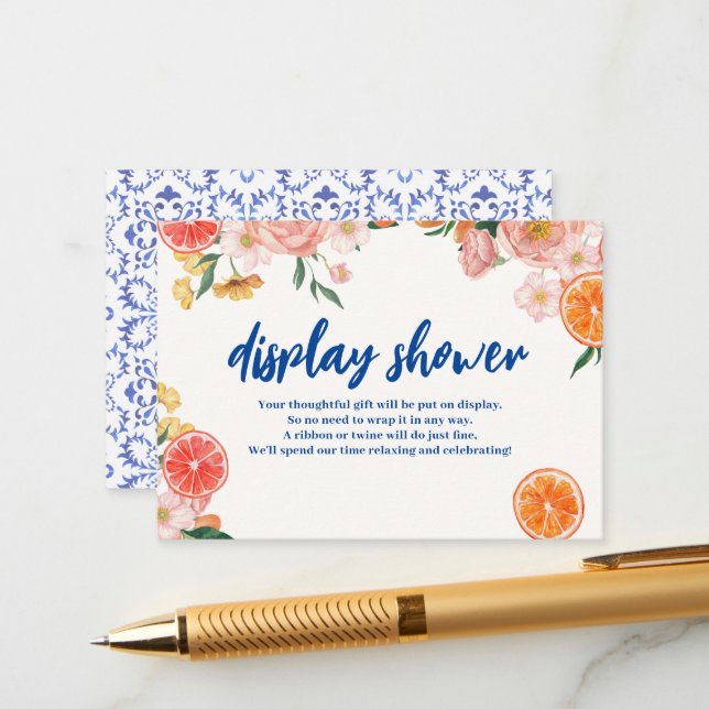 Thats Amore floral Bridal Shower display shower Enclosure Card (Front/Back In Situ)