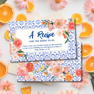 Thats Amore floral Bridal Shower Share A Recipe Enclosure Card